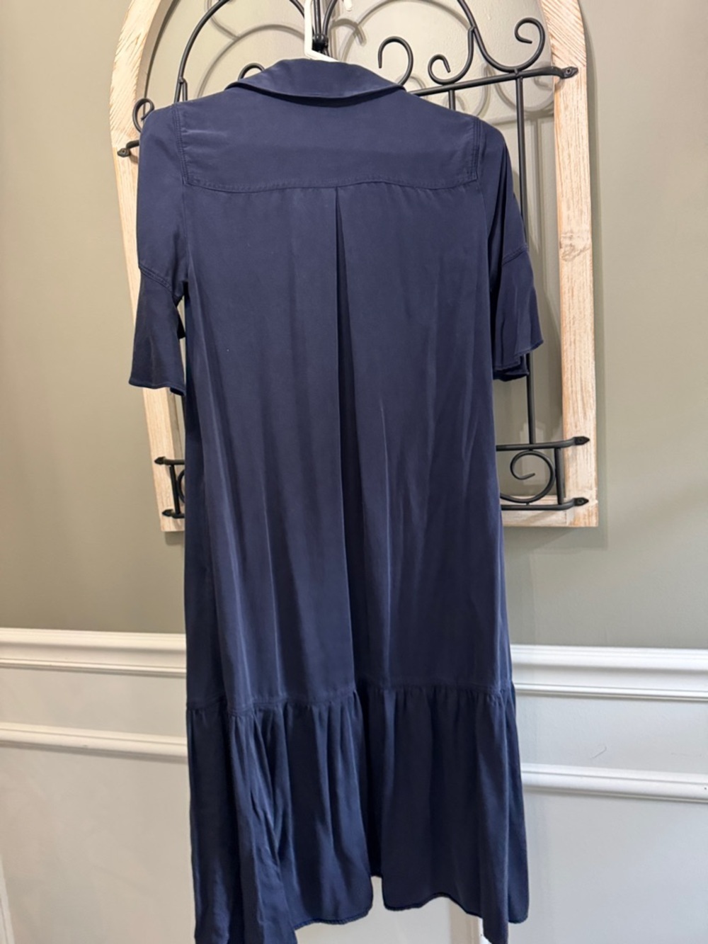 Chico's Navy Short-Sleeve Button Polo size 00 Tiered Dress Modal - Picture 11 of 14